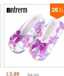 Mntrerm New Cute 2023 Indoor Home Slippers Warm Soft Plush Slippers Non-slip Indoor Fur Slippers Solid Color Cute Women Shoes