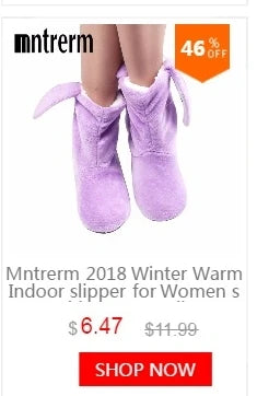 Mntrerm New Cute 2023 Indoor Home Slippers Warm Soft Plush Slippers Non-slip Indoor Fur Slippers Solid Color Cute Women Shoes