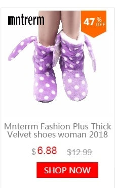 Mntrerm New Cute 2023 Indoor Home Slippers Warm Soft Plush Slippers Non-slip Indoor Fur Slippers Solid Color Cute Women Shoes