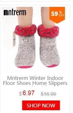 Mntrerm New Cute 2023 Indoor Home Slippers Warm Soft Plush Slippers Non-slip Indoor Fur Slippers Solid Color Cute Women Shoes