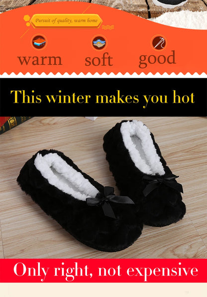 Mntrerm New Cute 2023 Indoor Home Slippers Warm Soft Plush Slippers Non-slip Indoor Fur Slippers Solid Color Cute Women Shoes