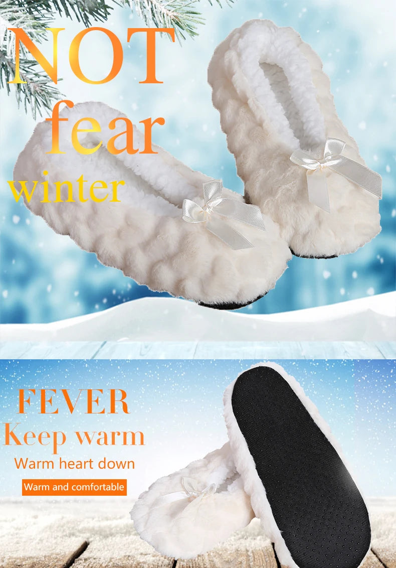Mntrerm New Cute 2023 Indoor Home Slippers Warm Soft Plush Slippers Non-slip Indoor Fur Slippers Solid Color Cute Women Shoes