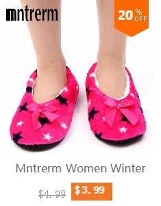 Mntrerm New Cute 2023 Indoor Home Slippers Warm Soft Plush Slippers Non-slip Indoor Fur Slippers Solid Color Cute Women Shoes
