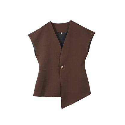 Women's Trouser Suit Solid Single Button Blazer High Waist Wide Leg Pants Female Suits 2025 Spring Summer 2 Pieces Outfits